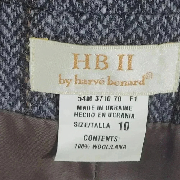 Vintage Harve Bernard Womens Wool Blazer Jacket Size 10 Gray  10CT - Picture 5 of 6